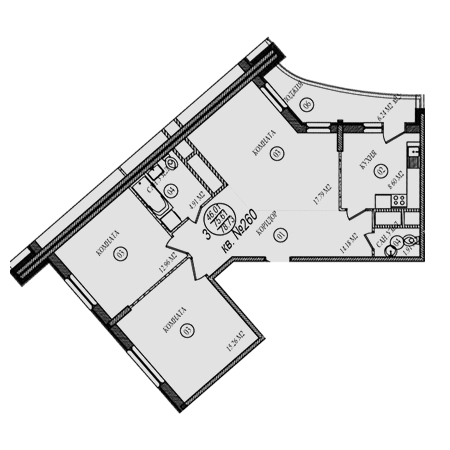 3 комнатная 78.73м²