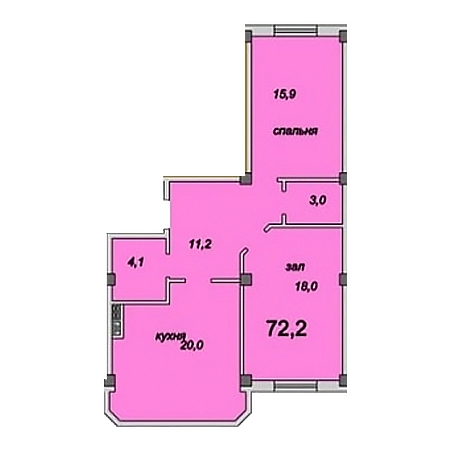 2 комнатная 72.2м²