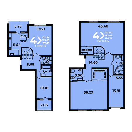 4+ комнат 178.71м²