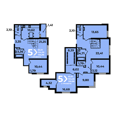 4+ комнат 155.96м²