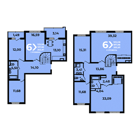 4+ комнат 202.61м²