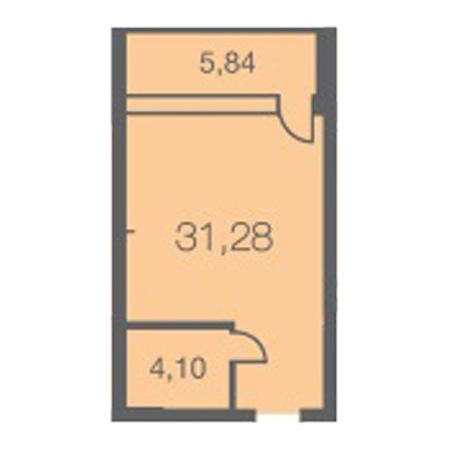 Студия 31.28м²