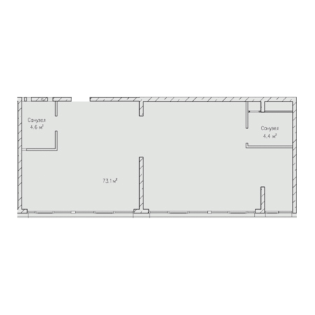 2 комнатная 82.1м²