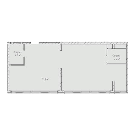 2 комнатная 80.8м²