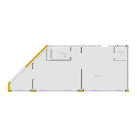 2 комнатная 77.4м²