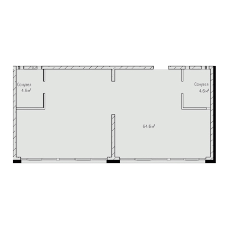 2 комнатная 73.8м²