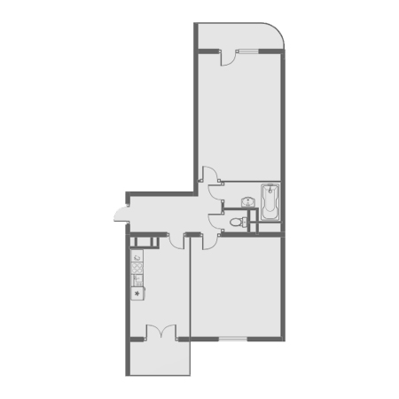 2 комнатная 56.5м²