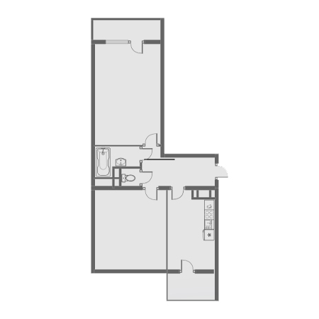 2 комнатная 56.5м²