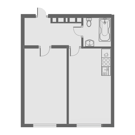 2 комнатная 45.4м²