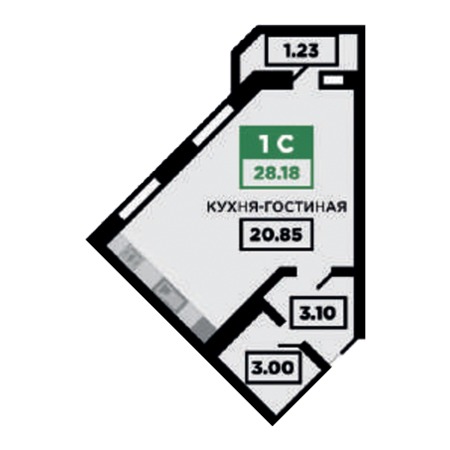 Студия 28.18м²