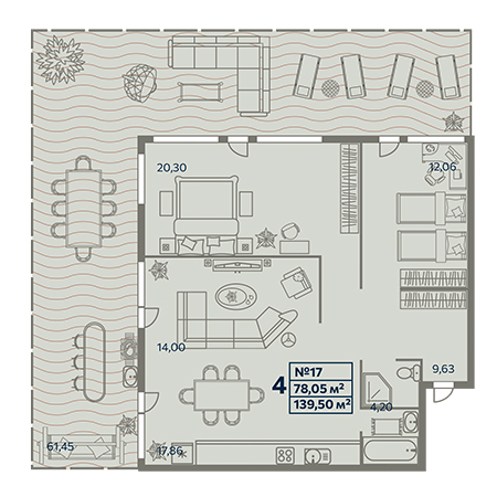 4+ комнат 139.5м²