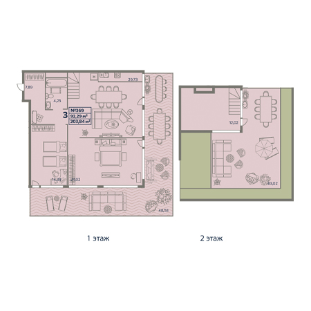 3 комнатная 203.84м²