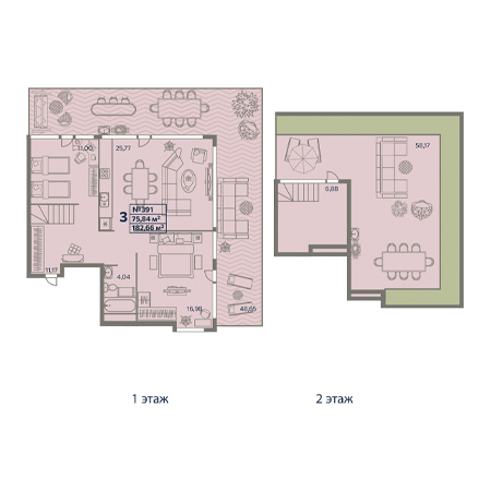 3 комнатная 182.66м²