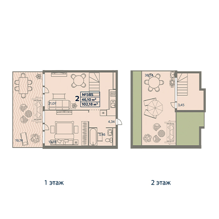 2 комнатная 102.18м²