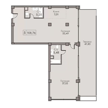 4 комнатная 108.76м²