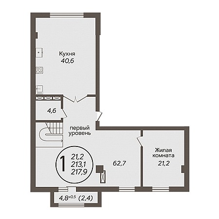 1 комнатная 217.9м²