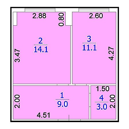 1 комнатная 37.2м²