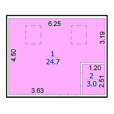 Студия 27.7м²