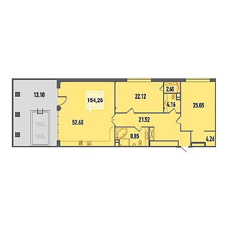 Пентхаус 154.26м²