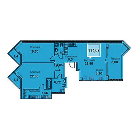 Пентхаус 114.03м²