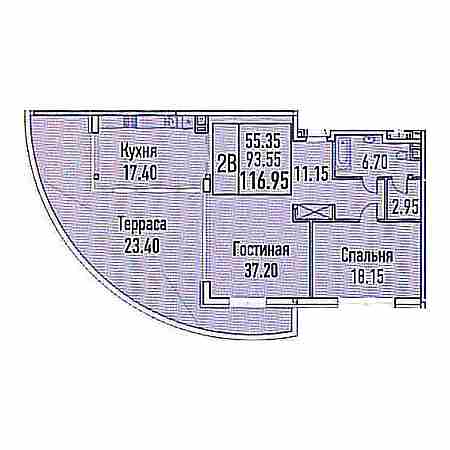 Пентхаус 116.95м²