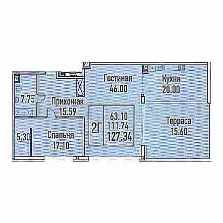 Пентхаус 127.34м²