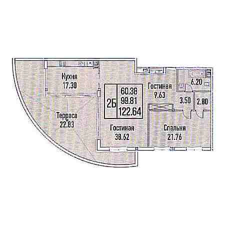 Пентхаус 122.64м²