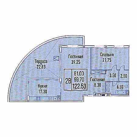 Пентхаус 122.53м²