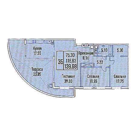 Пентхаус 139.68м²