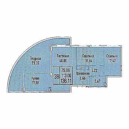 Пентхаус 136.11м²