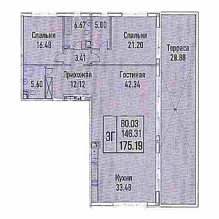 Пентхаус 175.19м²