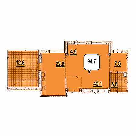 Пентхаус 94.7м²