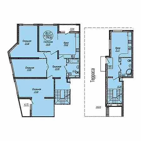 Пентхаус 174.06м²