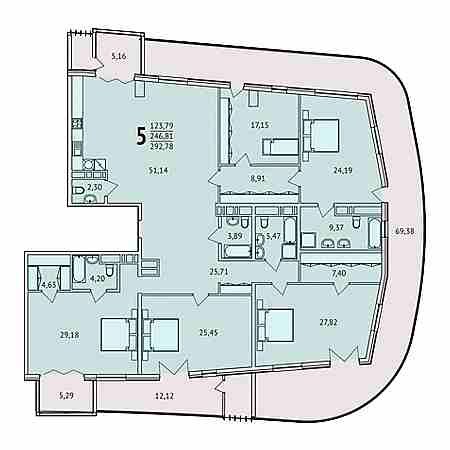 4+ комнат 292.78м²