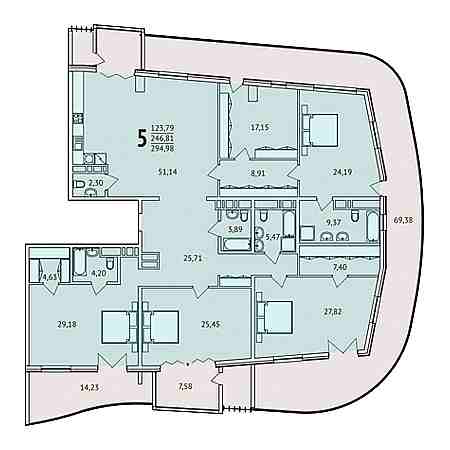 4+ комнат 294.98м²