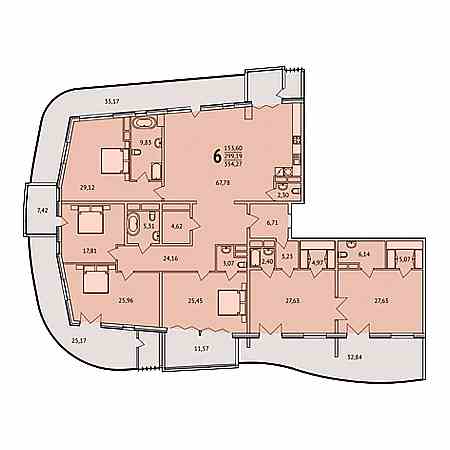 4+ комнат 354.27м²