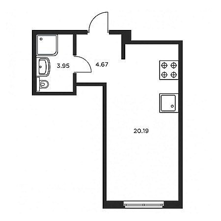 Студия 28.81м²