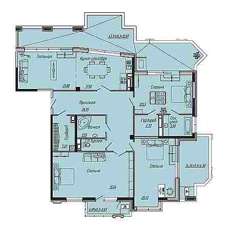 3 комнатная 192.46м²