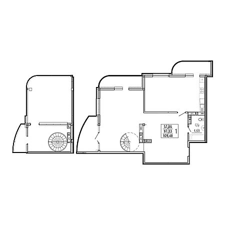 Пентхаус 109.48м²