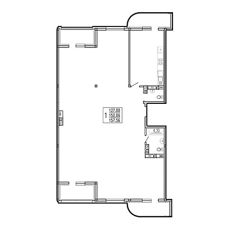 Пентхаус 157.56м²