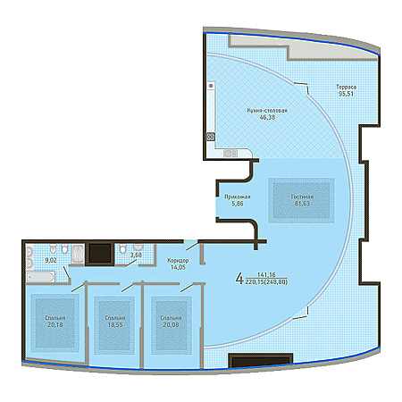 Пентхаус 220.15м²