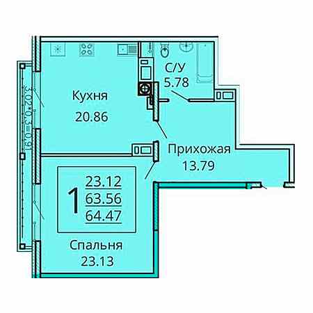 Openspace 64.47м²