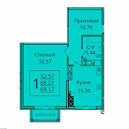 Openspace 69.17м²