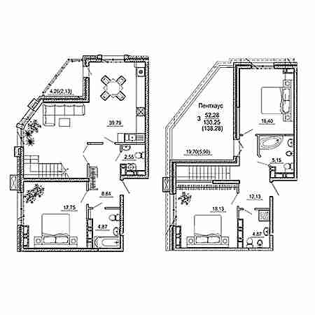 Пентхаус 138.28м²