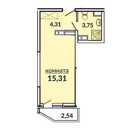 Студия 25.91м²