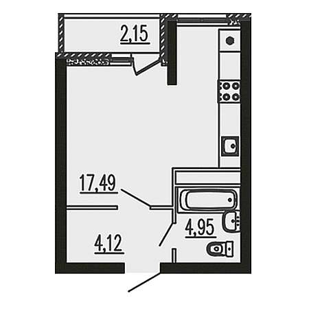 Студия 28.71м²