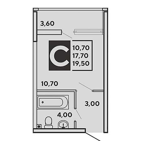 Студия 19.5м²