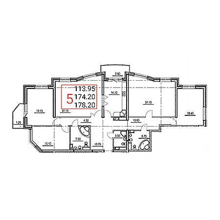 4+ комнат 178.2м²