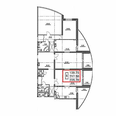 4+ комнат 235.7м²