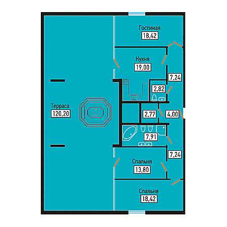 3 комнатная 137.68м²